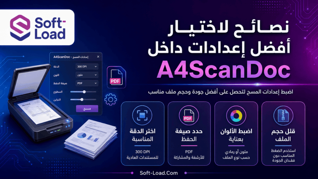نصائح لاختيار أفضل إعدادات داخل A4ScanDoc