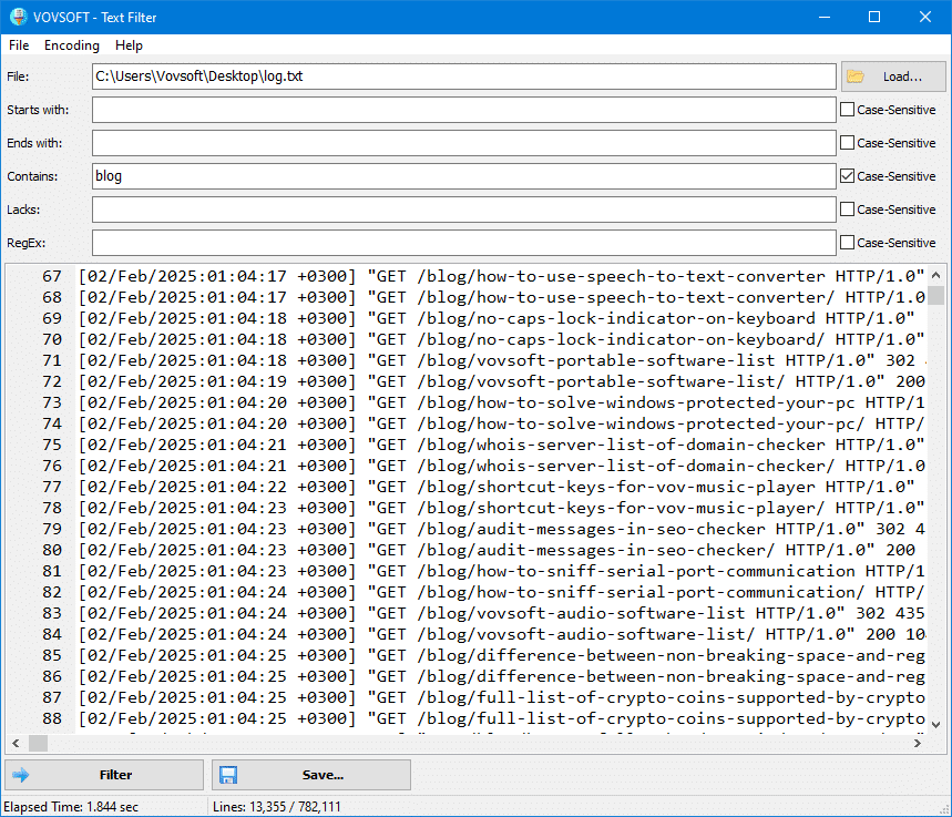 احميل برنامج VovSoft Search Text in Files للبحث السريع والدقيق