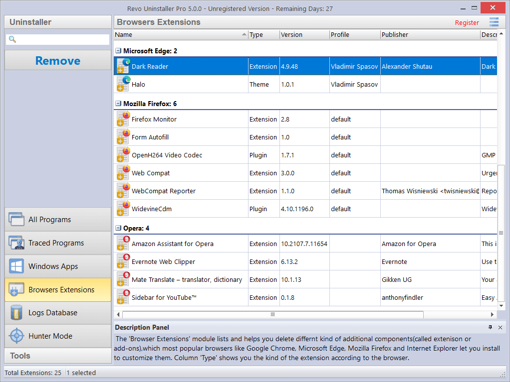 برنامج Revo Uninstaller Free لإزالة البرامج من نظام ويندوز