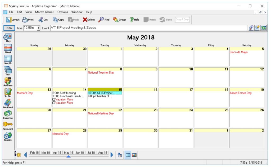 تحميل برنامج AnyTime Organizer Deluxe  لتنظيم الوقت والإنتاجية