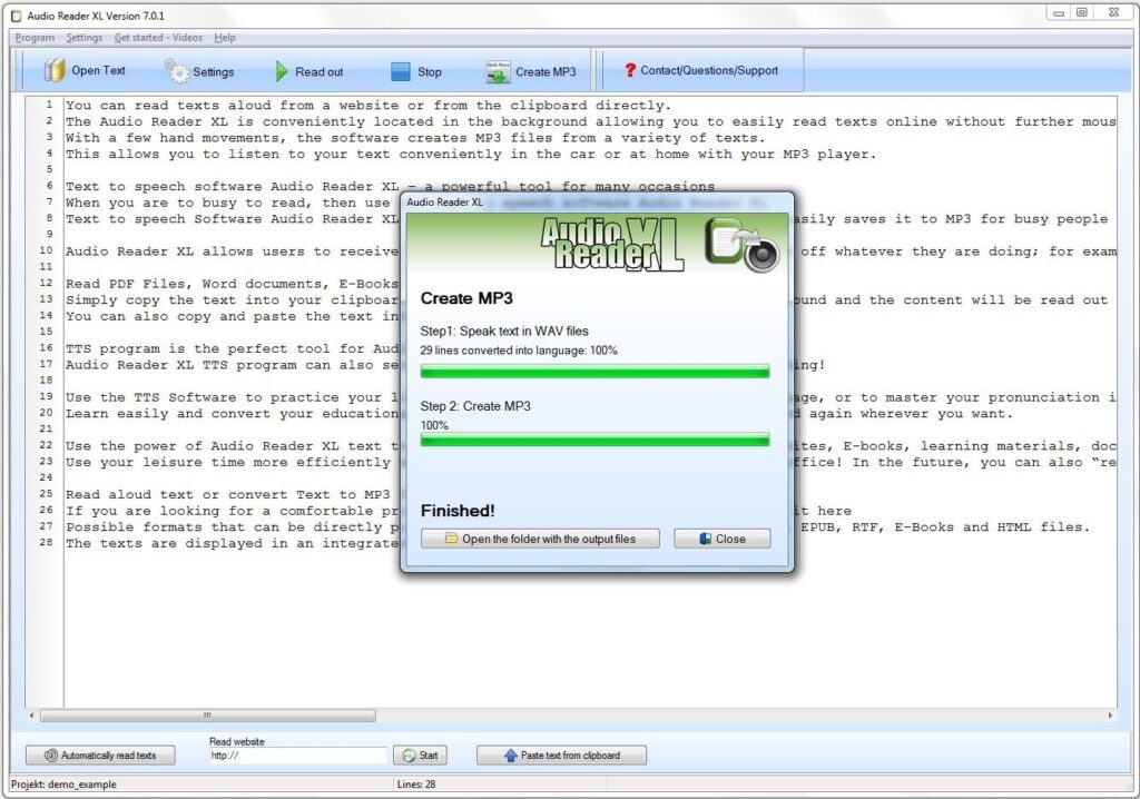 تحميل برنامج Audio Reader XL لتحويل النصوص المكتوبة إلى صوت منطوق