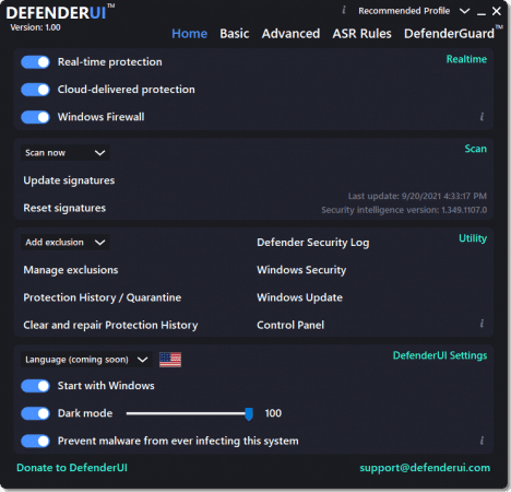 تحميل برنامج DefenderUI أداء التحكم ودعم الحماية