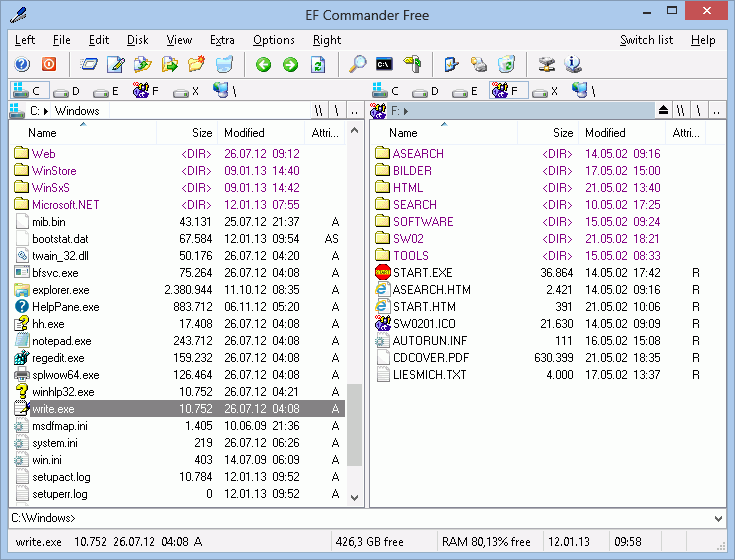 تحميل برنامج EF Commander لإدارة الملفات