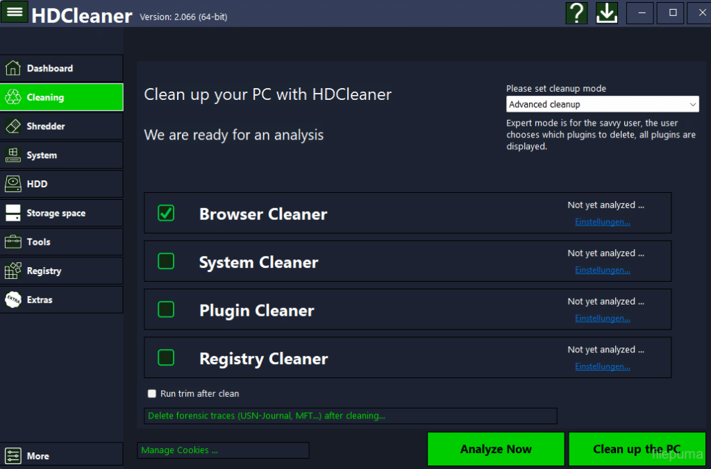 تحميل برنامج HDCleaner  لصيانة وتنظيف أجهزة الكمبيوتر