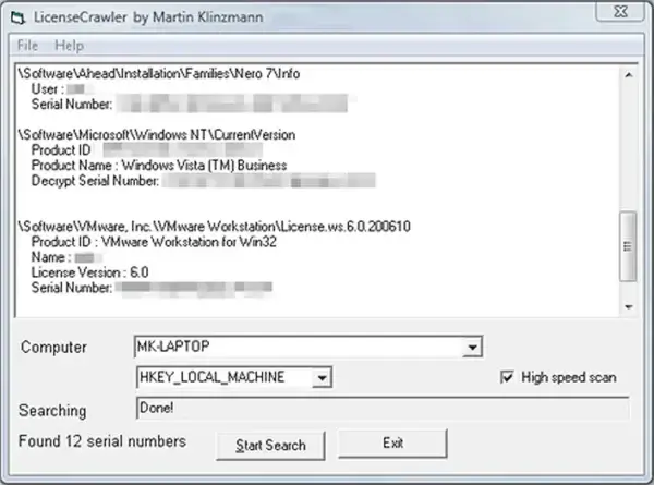 تحميل برنامج LicenseCrawler لاستخراج واسترجاع مفاتيح التفعيل