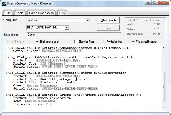 تحميل برنامج LicenseCrawler لاستخراج واسترجاع مفاتيح التفعيل