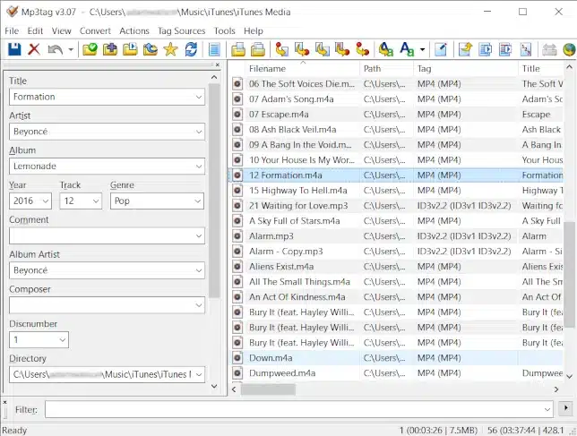 تحميل برنامج Mp3tag تحرير البيانات الوصفية لملفات الصوت