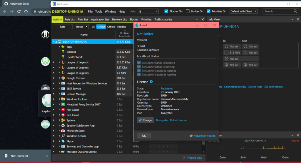 تحميل برنامج NetLimiter  للتحكم في استهلاك الإنترنت