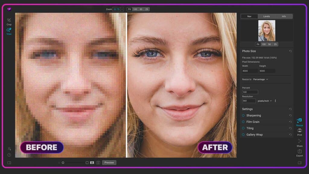 تحميل برنامج ON1 Resize AI لتكبير الصور الرقمية