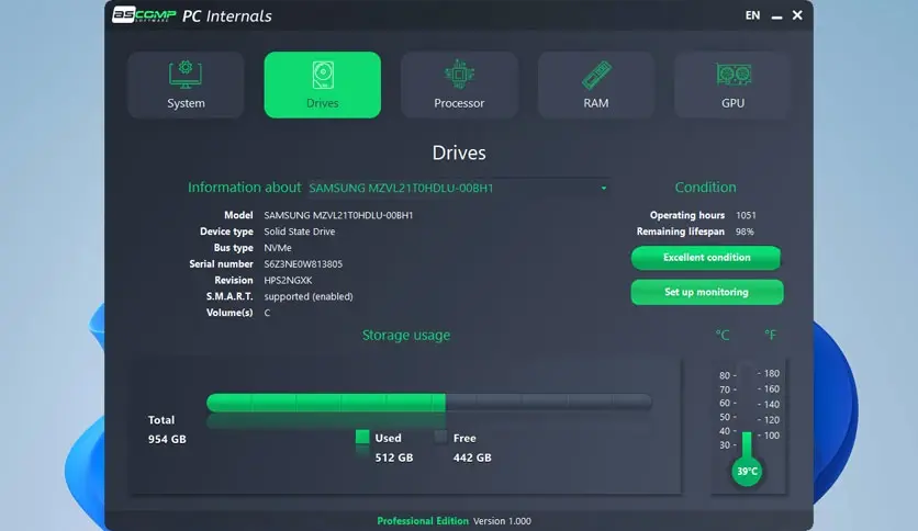 تحميل برنامج PC Internals Pro لتحليل ومراقبة مكونات جهاز الكمبيوتر