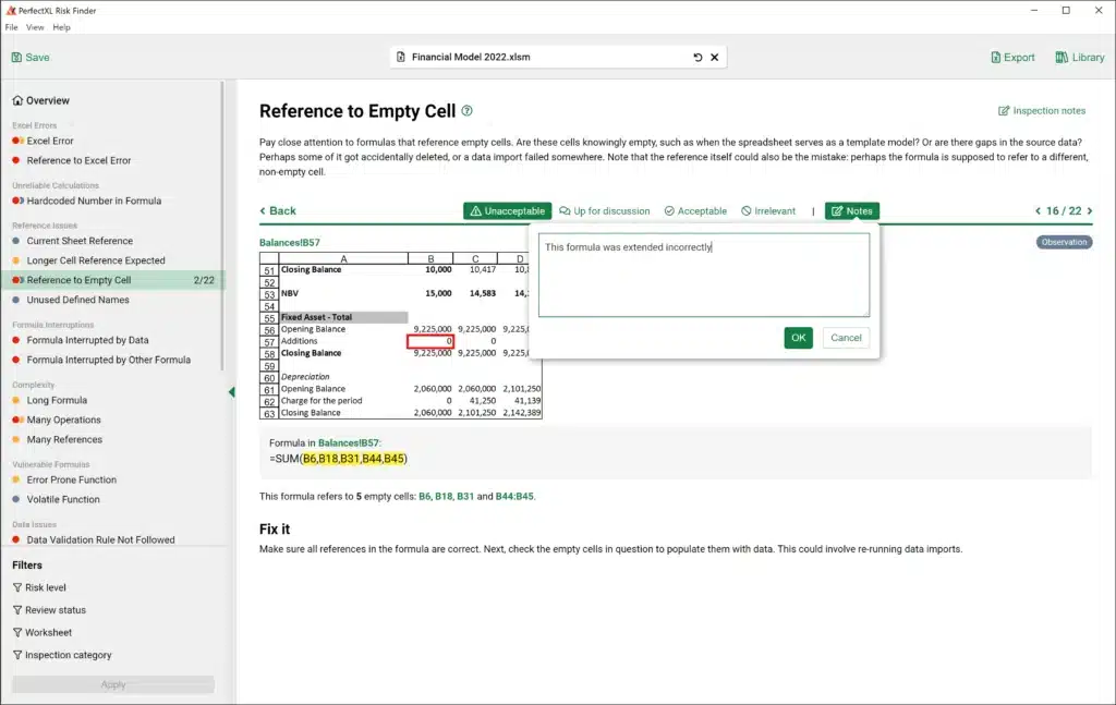تحميل برنامج PerfectXL Risk Finder للكشف عن المخاطر والأخطاء في Excel