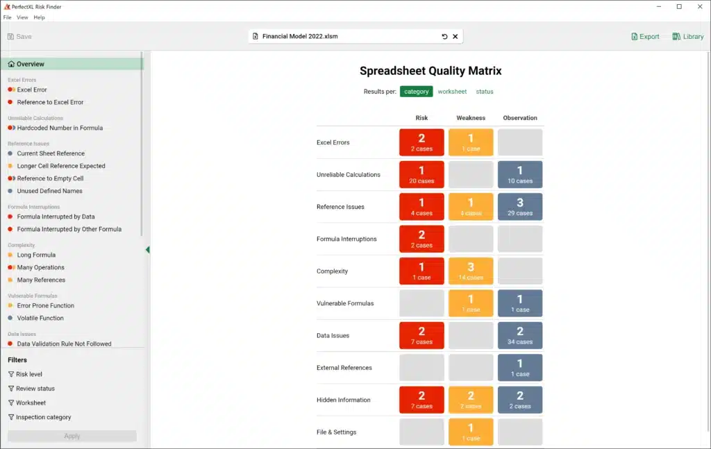 تحميل برنامج PerfectXL Risk Finder للكشف عن المخاطر والأخطاء في Excel