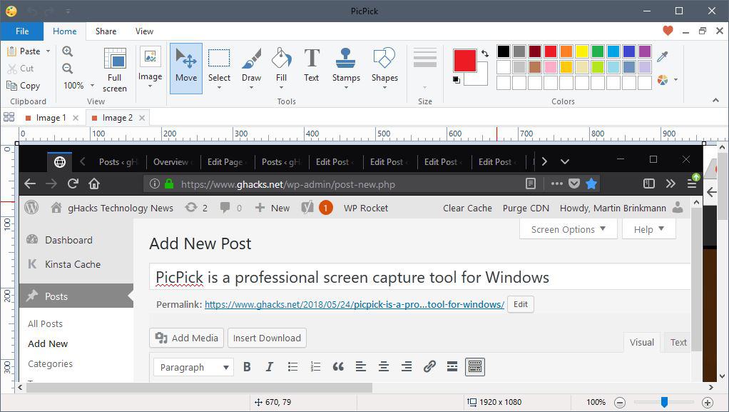 تحميل برنامج PicPick Professional  لالتقاط شاشة الكمبيوتر
