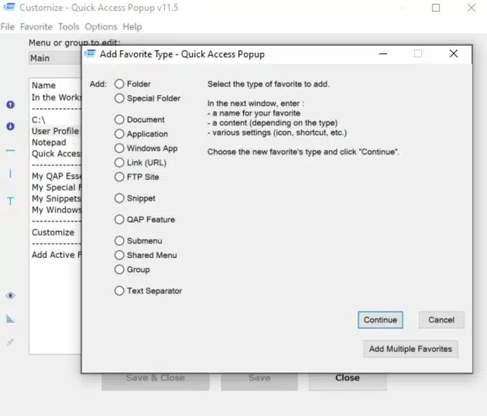 تحميل برنامج Quick Access Popup لتسريع وتسهيل عملية التنقل داخل الويندوز