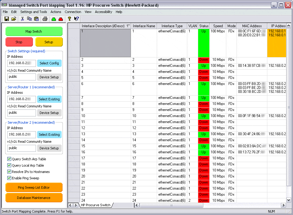 تحميل برنامج SoftPerfect Switch Port Mapper لإدارة الشبكات