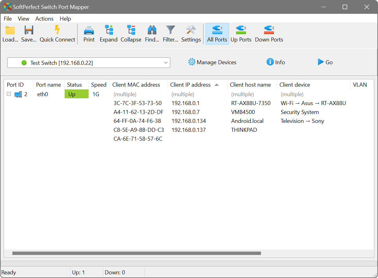 تحميل برنامج SoftPerfect Switch Port Mapper لإدارة الشبكات