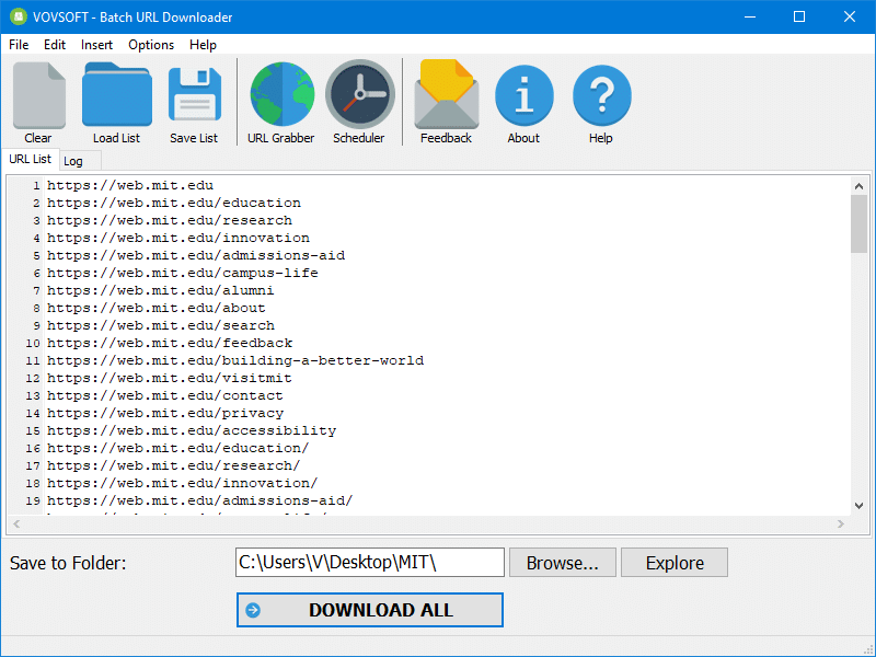 تحميل برنامج VovSoft Batch URL Downloader لتنزيل عدد كبير من الملفات