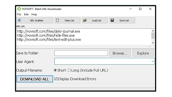 تحميل برنامج VovSoft Batch URL Downloader لتنزيل عدد كبير من الملفات