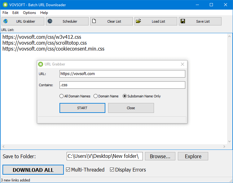 تحميل برنامج VovSoft Batch URL Downloader لتنزيل عدد كبير من الملفات