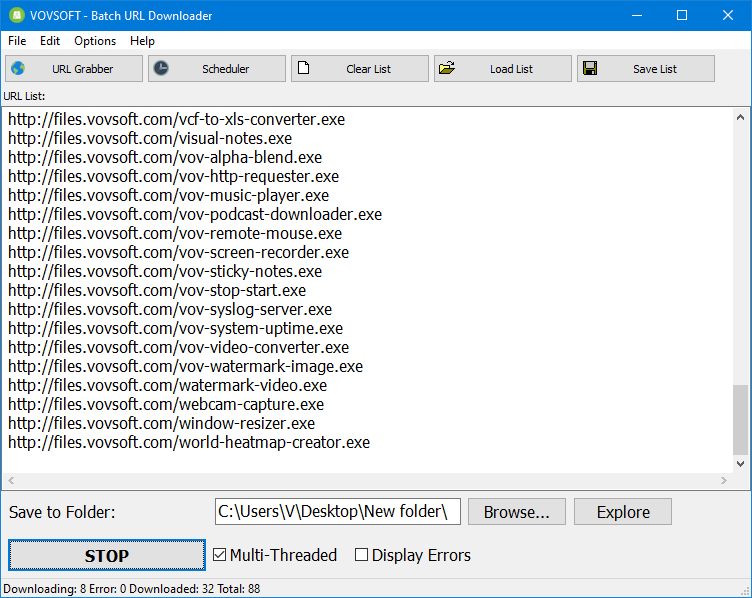 تحميل برنامج VovSoft Batch URL Downloader لتنزيل عدد كبير من الملفات