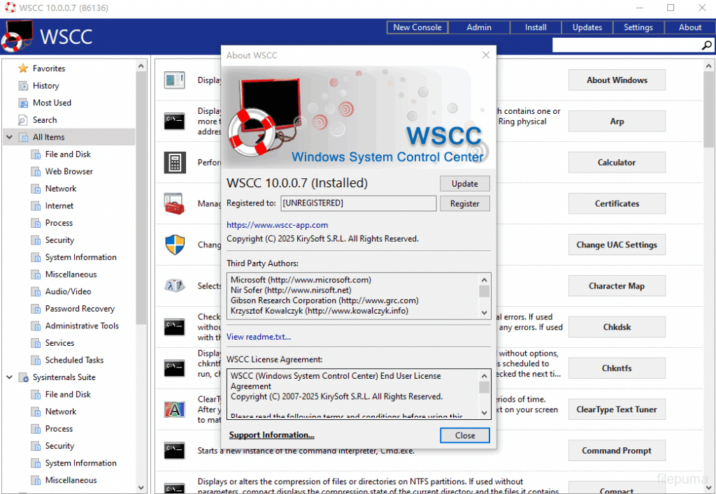 تحميل برنامج WSCC - Windows System Control Center تحسين وإدارة نظام ويندوز