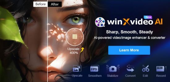 تحميل برنامج Winxvideo AI لتحسين الفديو بالذكاء الأصطناعي