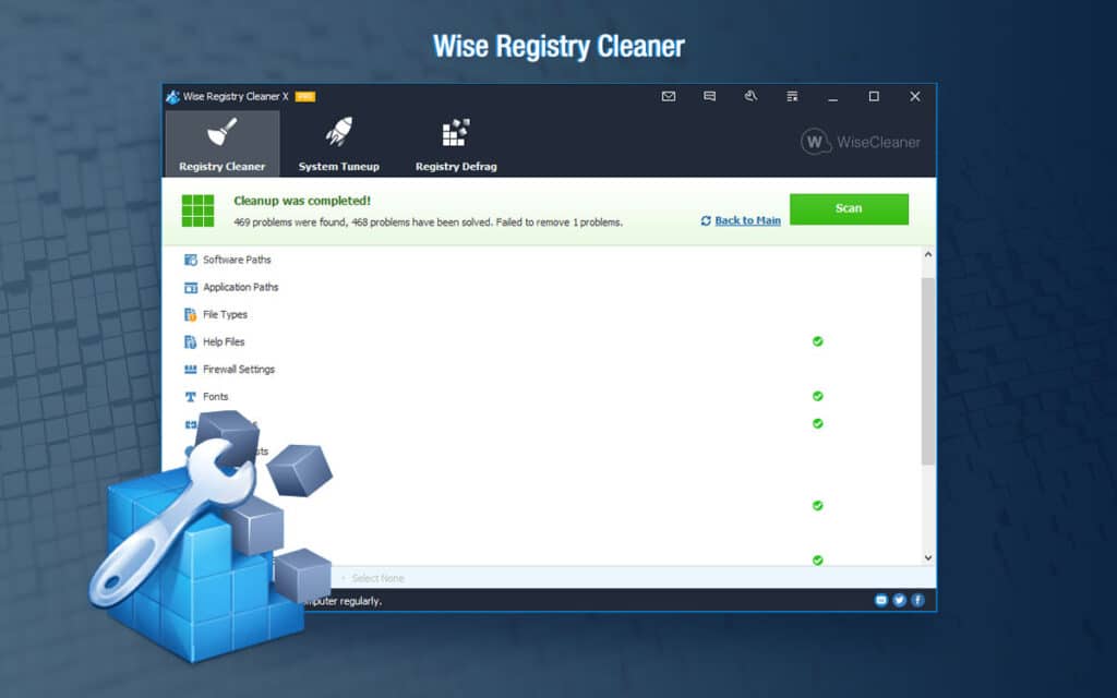 تحميل برنامج Wise Registry Cleaner Pro لتنظيف سجل نظام التشغيل ويندوز