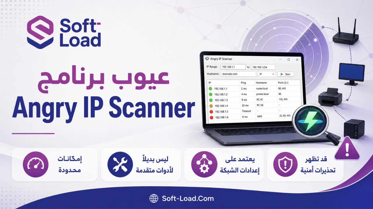 عيوب برنامج Angry IP Scanner