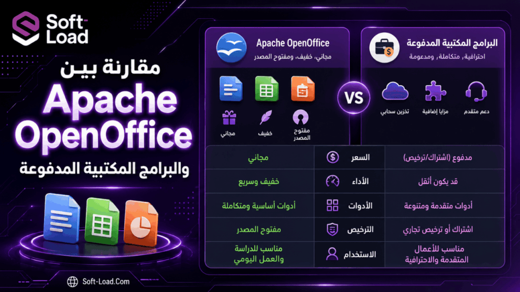 مقارنة بين Apache OpenOffice والبرامج المكتبية المدفوعة