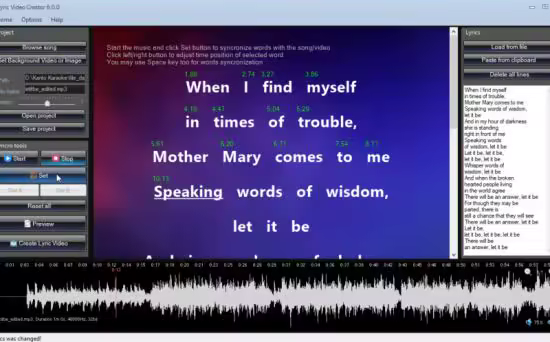تحميل برنامج Lyric Video Creator لإنشاء فيديوهات كلمات أغاني