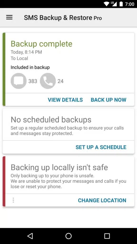 تحميل برنامج SMS Backup & Restore Pro لحماية رسائل الـSMS وMMS