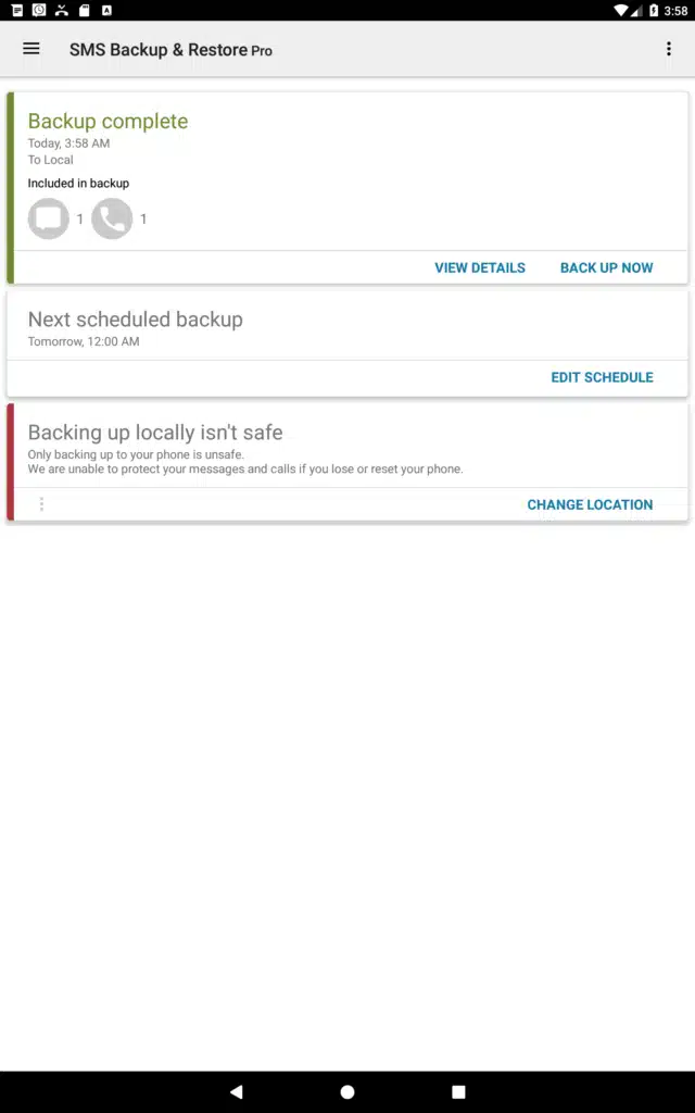 تحميل برنامج SMS Backup & Restore Pro لحماية رسائل الـSMS وMMS