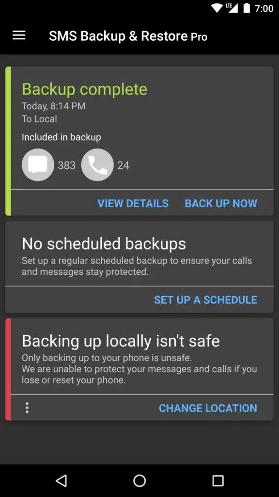 تحميل برنامج SMS Backup & Restore Pro لحماية رسائل الـSMS وMMS