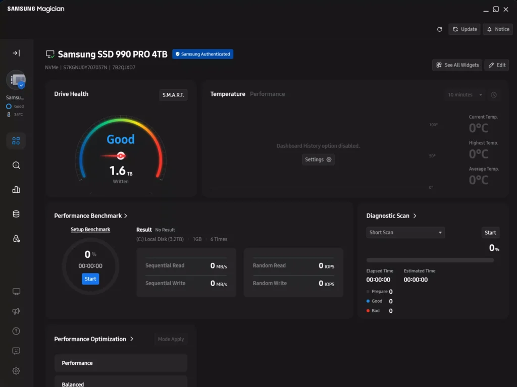 تحميل برنامج Samsung SSD Magician لإدارة وتحسين أداء أقراص SSD