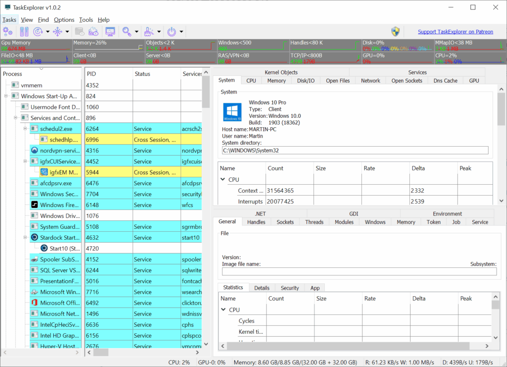 تحميل برنامج Task Explorer  لإدارة المهام ومراقبة نظام الحاسوب