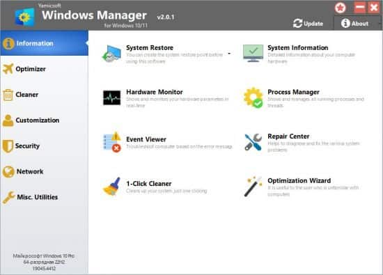 تحميل برنامج Yamicsoft Windows Manager لتحسين أداء نظام ويندوز