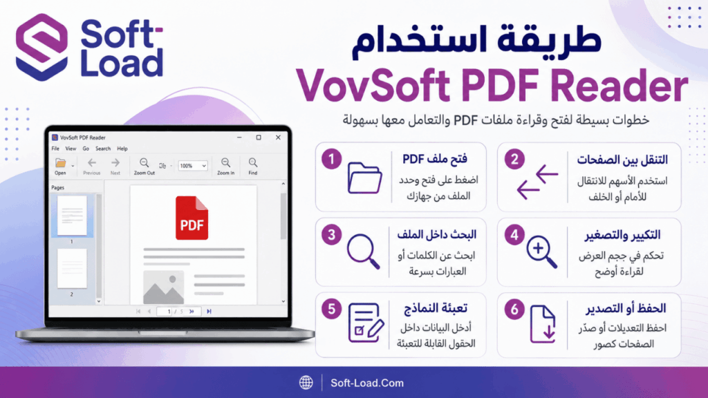 طريقة استخدام VovSoft PDF Reader