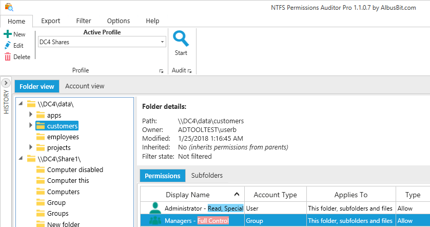 تحميل برنامج AlbusBit NTFS Permissions Auditor Pro لأمان شبكتك
