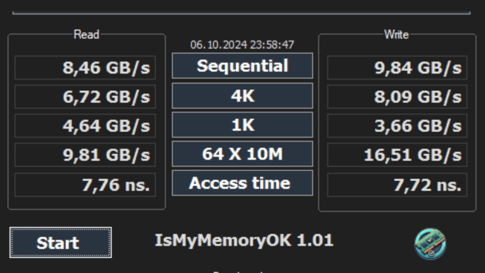 تحميل برنامج IsMyMemoryOK لفحص كفاءة ذاكرة الوصول العشوائي (RAM)