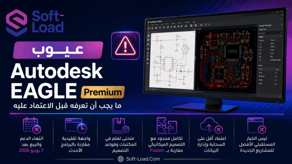 عيوب Autodesk EAGLE Premium