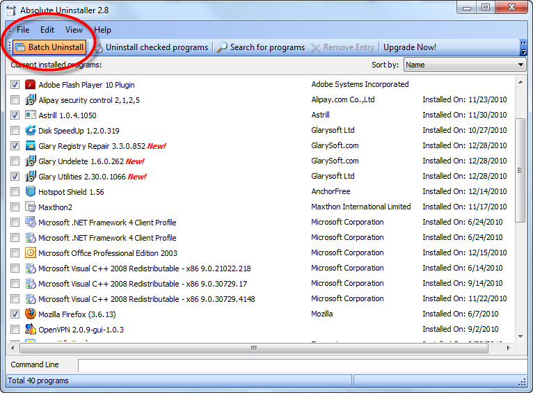 تحميل برنامج Glary Absolute Uninstaller | لتنظيف وتسريع الجهاز