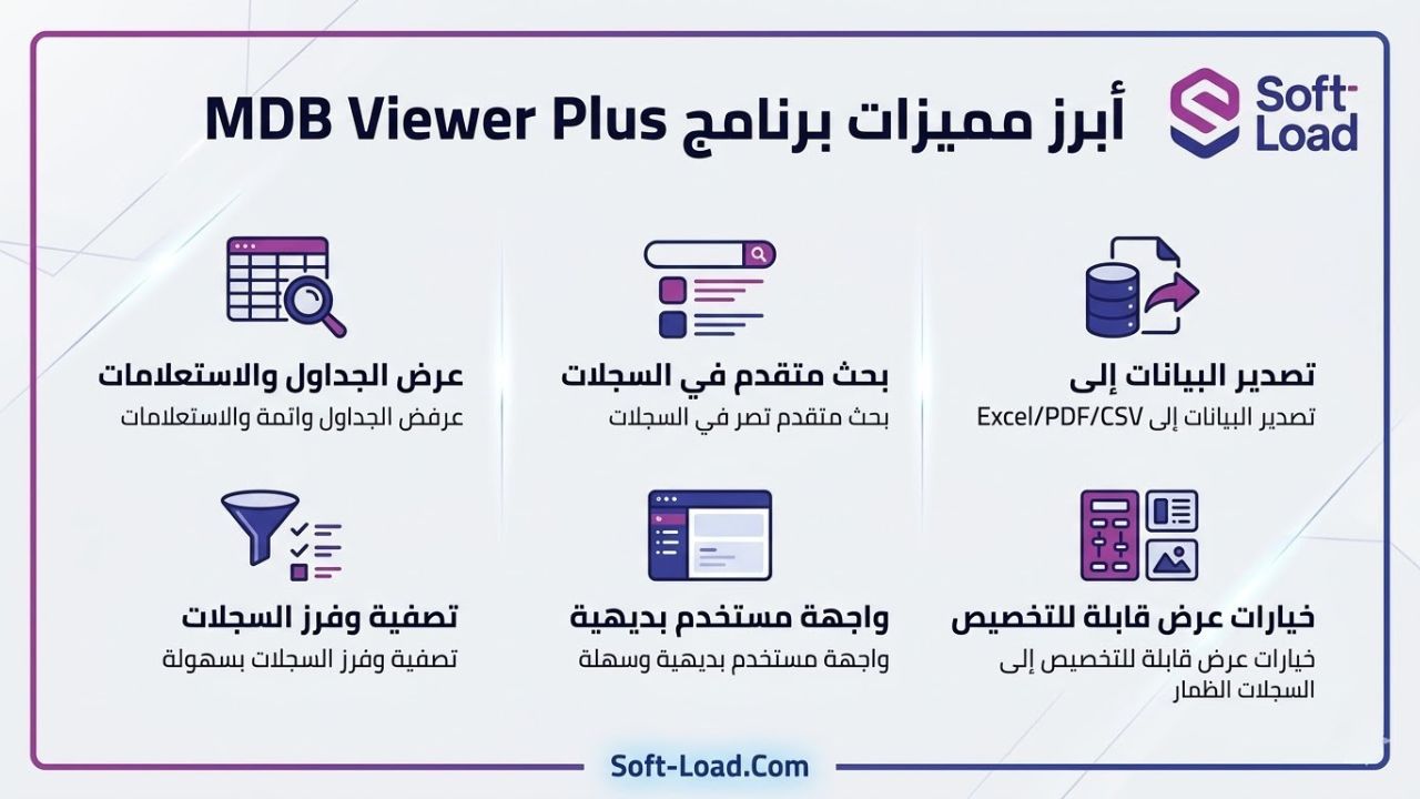 أبرز مميزات برنامج MDB Viewer Plus