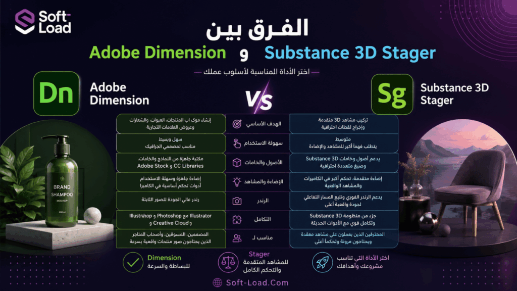 الفرق بين Adobe Dimension وSubstance 3D Stager
