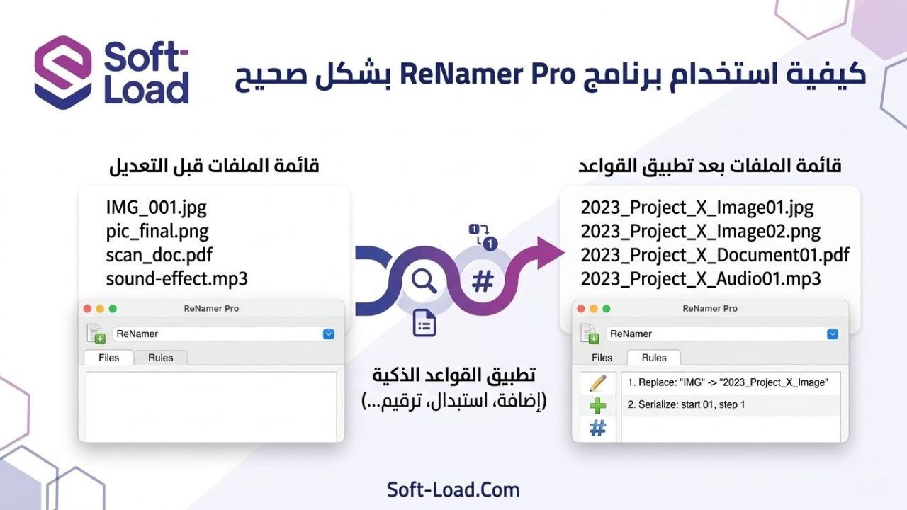 كيفية استخدام برنامج ReNamer Pro بشكل صحيح