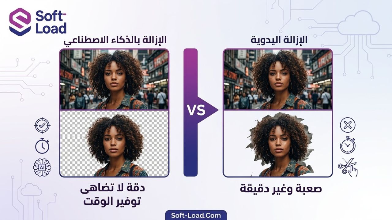مقارنة بين الإزالة اليدوية والإزالة بالذكاء الاصطناعي