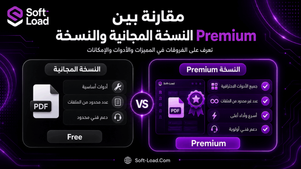 مقارنة بين النسخة المجانية والنسخة Premium