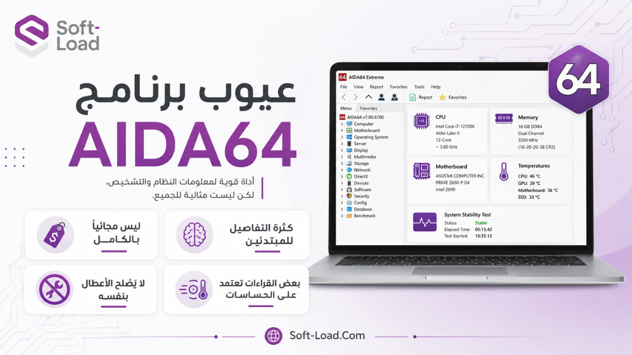 عيوب برنامج AIDA64