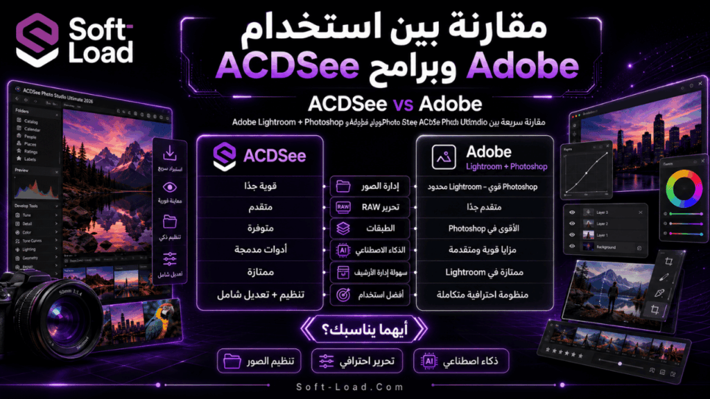 مقارنة بين استخدام ACDSee وبرامج Adobe