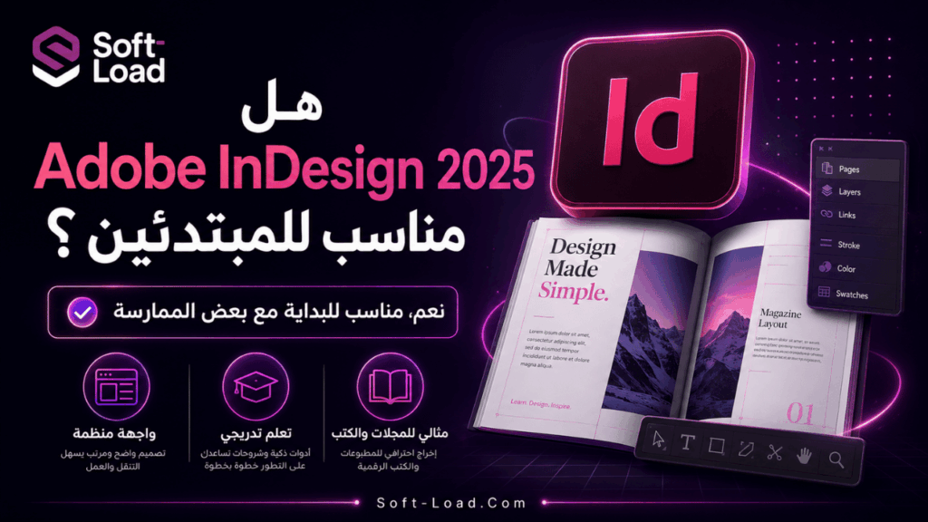 هل Adobe InDesign 2025 مناسب للمبتدئين؟