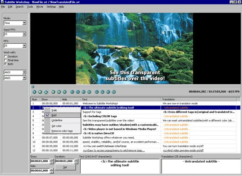 تحميل برنامج Subtitle Workshop Classic | لتعديل وترجمة الأفلام باحترافية